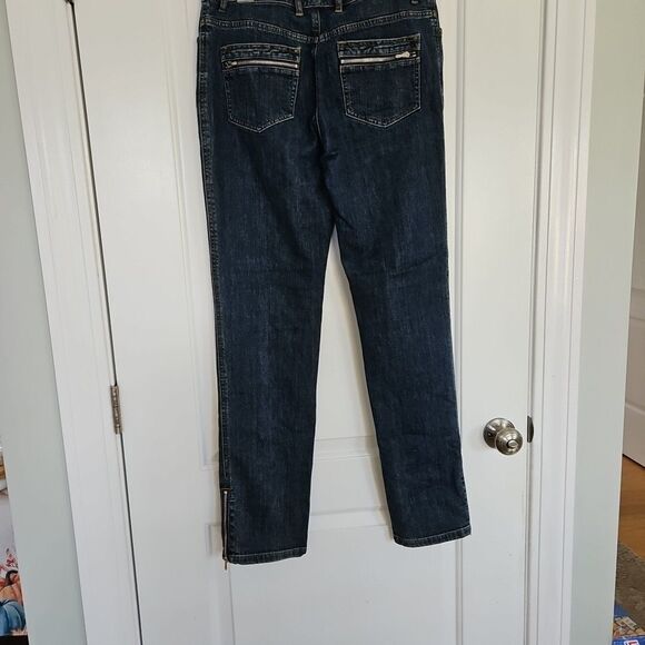 St John Sport Jeans Straight Leg Stretch High Rise Blue Womens 8 - Picture 5 of 6